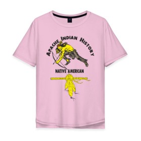 Мужская футболка хлопок Oversize с принтом Apache Indian History 3 в Белгороде, 100% хлопок | свободный крой, круглый ворот, “спинка” длиннее передней части | Тематика изображения на принте: american | native | америка | апачи | вождь | индеец | индейцы | исторический | история | коренные американцы | перья