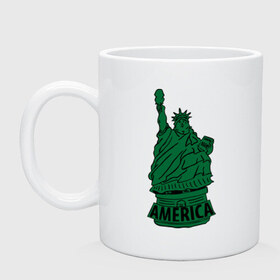 Кружка с принтом Америка (America) Толстая статуя свободы в Белгороде, керамика | объем — 330 мл, диаметр — 80 мм. Принт наносится на бока кружки, можно сделать два разных изображения | new york | жирная | лишний вес | нью йорк | толстуха