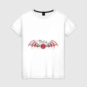 Женская футболка хлопок с принтом Летучий мышь крылья в Белгороде, 100% хлопок | прямой крой, круглый вырез горловины, длина до линии бедер, слегка спущенное плечо | 