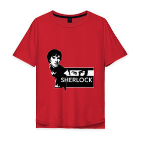 Мужская футболка хлопок Oversize с принтом T-shirt Sherlock в Белгороде, 100% хлопок | свободный крой, круглый ворот, “спинка” длиннее передней части | Тематика изображения на принте: holmes | holms | sherlock | sherlok | vatson | ватсон | сериал | холмс | шерлок | шерлок холмс