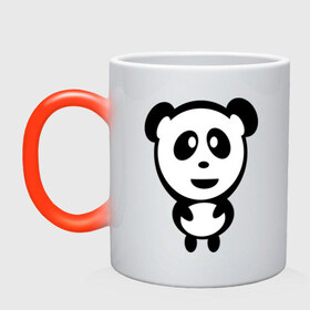 Кружка хамелеон с принтом Милая панда в Белгороде, керамика | меняет цвет при нагревании, емкость 330 мл | panda | животное | зверушка | зверь | медведь | медвежонок | мишка | мишутка