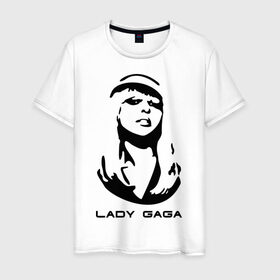 Мужская футболка хлопок с принтом Gaga в Белгороде, 100% хлопок | прямой крой, круглый вырез горловины, длина до линии бедер, слегка спущенное плечо. | Тематика изображения на принте: lady gaga | гага | леди gaga | леди гага | лицо леди gaga | лицо леди гага | образ леди гага