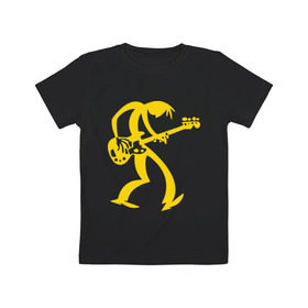 Детская футболка хлопок с принтом Басист в Белгороде, 100% хлопок | круглый вырез горловины, полуприлегающий силуэт, длина до линии бедер | гитара
