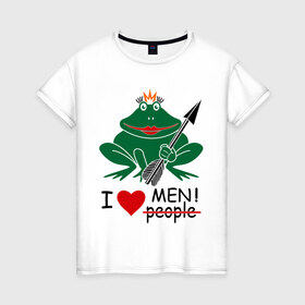 Женская футболка хлопок с принтом Царевна-лягушка в Белгороде, 100% хлопок | прямой крой, круглый вырез горловины, длина до линии бедер, слегка спущенное плечо | 