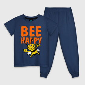 Детская пижама хлопок с принтом BeeHappy в Белгороде, 100% хлопок |  брюки и футболка прямого кроя, без карманов, на брюках мягкая резинка на поясе и по низу штанин
 | веселая | насекомое | настроение | позитив | пчела | пчелка | счастливый | счастье | эмоции