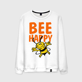 Мужской свитшот хлопок с принтом BeeHappy в Белгороде, 100% хлопок |  | Тематика изображения на принте: веселая | насекомое | настроение | позитив | пчела | пчелка | счастливый | счастье | эмоции