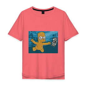 Мужская футболка хлопок Oversize с принтом Nevermind (Simpsons) в Белгороде, 100% хлопок | свободный крой, круглый ворот, “спинка” длиннее передней части | Тематика изображения на принте: nevermind | nevermind simpsons | nirvana | nirvana nevermind | rock | simpsons | нирвана | нирвана nevermind | нирвана симпсонс | ребенок | рок | символика nirvana | символика нирвана | симпсонс