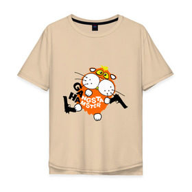 Мужская футболка хлопок Oversize с принтом Хомяк гангстер в Белгороде, 100% хлопок | свободный крой, круглый ворот, “спинка” длиннее передней части | gangsta | gangsta hamster | гангстер | ганста хомяк | грызуны | домашние животные | животные | хомяк | хомячок
