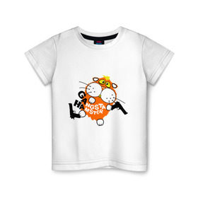 Детская футболка хлопок с принтом Хомяк гангстер в Белгороде, 100% хлопок | круглый вырез горловины, полуприлегающий силуэт, длина до линии бедер | gangsta | gangsta hamster | гангстер | ганста хомяк | грызуны | домашние животные | животные | хомяк | хомячок