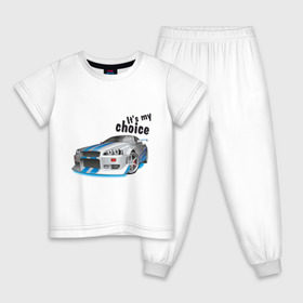 Детская пижама хлопок с принтом It\s my choice в Белгороде, 100% хлопок |  брюки и футболка прямого кроя, без карманов, на брюках мягкая резинка на поясе и по низу штанин
 | its my choice | nissan | skyline | автомобиль | автомобильный | для автомобилиста | скайлайн | это мой выбор