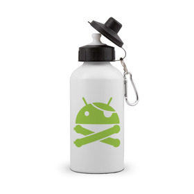 Бутылка спортивная с принтом Android super user в Белгороде, металл | емкость — 500 мл, в комплекте две пластиковые крышки и карабин для крепления | пират