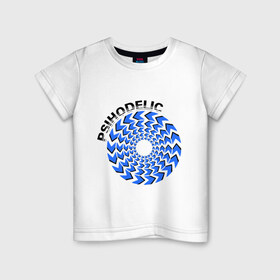 Детская футболка хлопок с принтом Психоделик в Белгороде, 100% хлопок | круглый вырез горловины, полуприлегающий силуэт, длина до линии бедер | гипноз | гипнотические | круг | круги | оптическая иллюзия
