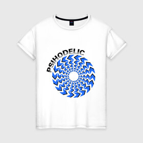 Женская футболка хлопок с принтом Психоделик в Белгороде, 100% хлопок | прямой крой, круглый вырез горловины, длина до линии бедер, слегка спущенное плечо | гипноз | гипнотические | круг | круги | оптическая иллюзия