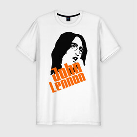 Мужская футболка премиум с принтом Джон Леннон (John Lennon) в Белгороде, 92% хлопок, 8% лайкра | приталенный силуэт, круглый вырез ворота, длина до линии бедра, короткий рукав | Тематика изображения на принте: beatles | john lennon | the beatles | битлз | битлы | джон леннон | джон ленон | леннон | ленон | портрет