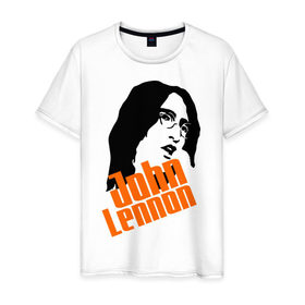 Мужская футболка хлопок с принтом Джон Леннон (John Lennon) в Белгороде, 100% хлопок | прямой крой, круглый вырез горловины, длина до линии бедер, слегка спущенное плечо. | Тематика изображения на принте: beatles | john lennon | the beatles | битлз | битлы | джон леннон | джон ленон | леннон | ленон | портрет