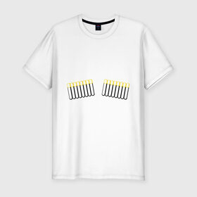 Мужская футболка премиум с принтом Газырь патронташ в Белгороде, 92% хлопок, 8% лайкра | приталенный силуэт, круглый вырез ворота, длина до линии бедра, короткий рукав | Тематика изображения на принте: оружие | патронташ | патроны | снаряжение