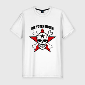 Мужская футболка премиум с принтом Die toten hosen (2) в Белгороде, 92% хлопок, 8% лайкра | приталенный силуэт, круглый вырез ворота, длина до линии бедра, короткий рукав | heavy metal | metal | rock | trash metal | метал | рок | трэш метал | хеви метал | череп | черепок | черепушка