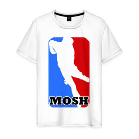 Мужская футболка хлопок с принтом Mosh (1) в Белгороде, 100% хлопок | прямой крой, круглый вырез горловины, длина до линии бедер, слегка спущенное плечо. | hard | hardcor | hardcore | hardstyle | rock | рок | хард | хард рок