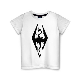 Детская футболка хлопок с принтом The Elder Scrolls V: Skyrim в Белгороде, 100% хлопок | круглый вырез горловины, полуприлегающий силуэт, длина до линии бедер | игры | компьютерная игра | скайрим