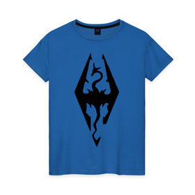 Женская футболка хлопок с принтом The Elder Scrolls V: Skyrim в Белгороде, 100% хлопок | прямой крой, круглый вырез горловины, длина до линии бедер, слегка спущенное плечо | игры | компьютерная игра | скайрим