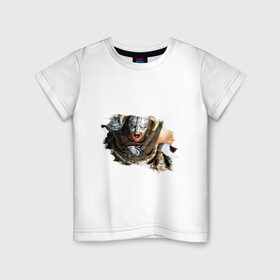 Детская футболка хлопок с принтом Довакин (Dovahkiin) The Elder Scrolls V: Skyrim в Белгороде, 100% хлопок | круглый вырез горловины, полуприлегающий силуэт, длина до линии бедер | игры | компьютерная игра | скайрим