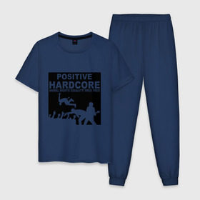 Мужская пижама хлопок с принтом Positive Hardcore в Белгороде, 100% хлопок | брюки и футболка прямого кроя, без карманов, на брюках мягкая резинка на поясе и по низу штанин
 | 
