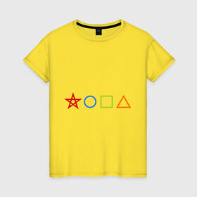 Женская футболка хлопок с принтом Жопа геометрическая в Белгороде, 100% хлопок | прямой крой, круглый вырез горловины, длина до линии бедер, слегка спущенное плечо | геометрия | звезда | квадрат | круг | треугольник | фигуры | черчение