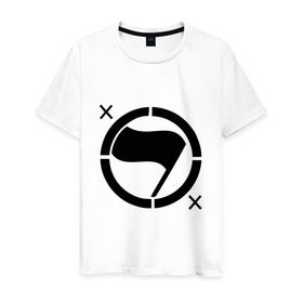 Мужская футболка хлопок с принтом Black Flag (2) в Белгороде, 100% хлопок | прямой крой, круглый вырез горловины, длина до линии бедер, слегка спущенное плечо. | hard | hardcor | hardcore | hardstyle | rock | рок | флаг | хард | хард рок