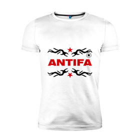 Мужская футболка премиум с принтом Antifa (5) в Белгороде, 92% хлопок, 8% лайкра | приталенный силуэт, круглый вырез ворота, длина до линии бедра, короткий рукав | антифа | антифашизм | звезда | организация | политическая