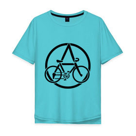 Мужская футболка хлопок Oversize с принтом Anarchy Bike в Белгороде, 100% хлопок | свободный крой, круглый ворот, “спинка” длиннее передней части | anarchy | bike | анархизм | анархия | байк | велик | велосипед | велосипед анархия
