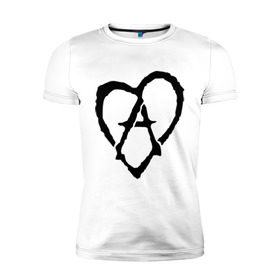 Мужская футболка премиум с принтом Анархия в сердце в Белгороде, 92% хлопок, 8% лайкра | приталенный силуэт, круглый вырез ворота, длина до линии бедра, короткий рукав | анархизм | анархия | музыка | сердце
