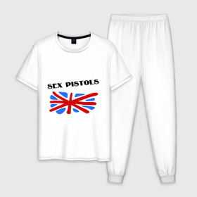 Мужская пижама хлопок с принтом Sex Pistols (3) в Белгороде, 100% хлопок | брюки и футболка прямого кроя, без карманов, на брюках мягкая резинка на поясе и по низу штанин
 | 