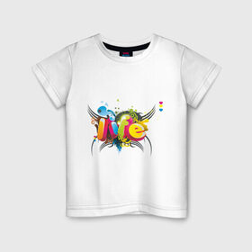 Детская футболка хлопок с принтом Life - Жизнь в Белгороде, 100% хлопок | круглый вырез горловины, полуприлегающий силуэт, длина до линии бедер | надпись | разноцветный | слово | узоры | цвета | цветной