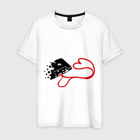 Мужская футболка хлопок с принтом Кассета любви в Белгороде, 100% хлопок | прямой крой, круглый вырез горловины, длина до линии бедер, слегка спущенное плечо. | 