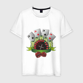 Мужская футболка хлопок с принтом Casino Style в Белгороде, 100% хлопок | прямой крой, круглый вырез горловины, длина до линии бедер, слегка спущенное плечо. | Тематика изображения на принте: 