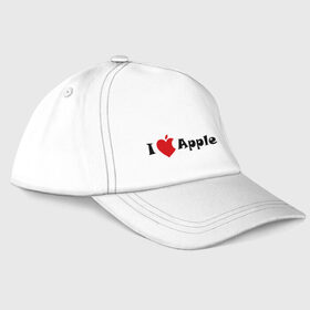Бейсболка с принтом я люблю яблоко в Белгороде, 100% хлопок | классический козырек, металлическая застежка-регулятор размера | Тематика изображения на принте: apple | антибренд | люблю эпл | я люблю apple | яблоко