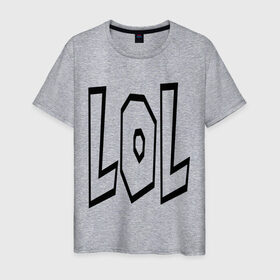 Мужская футболка хлопок с принтом Lol буквы в Белгороде, 100% хлопок | прямой крой, круглый вырез горловины, длина до линии бедер, слегка спущенное плечо. | lol | буквы | интернет приколы | лол | лол буквы | мем | мемы интернета