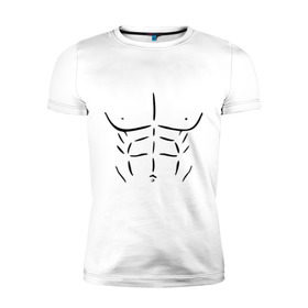 Мужская футболка премиум с принтом мужской торс в Белгороде, 92% хлопок, 8% лайкра | приталенный силуэт, круглый вырез ворота, длина до линии бедра, короткий рукав | атлет | бицепсы | голое тело | грудь | качок | мужское тело | мускулы | мышцы | пресс | рельеф | тело