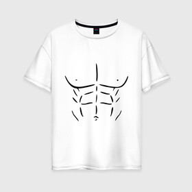 Женская футболка хлопок Oversize с принтом мужской торс в Белгороде, 100% хлопок | свободный крой, круглый ворот, спущенный рукав, длина до линии бедер
 | атлет | бицепсы | голое тело | грудь | качок | мужское тело | мускулы | мышцы | пресс | рельеф | тело