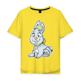 Мужская футболка хлопок Oversize с принтом Я просто зайка в Белгороде, 100% хлопок | свободный крой, круглый ворот, “спинка” длиннее передней части | девушкам | для девушек | зайка | зайчик | кролик | милые создания | я просто зайка