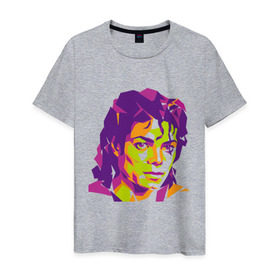 Мужская футболка хлопок с принтом Michael Jackson полноцвет в Белгороде, 100% хлопок | прямой крой, круглый вырез горловины, длина до линии бедер, слегка спущенное плечо. | jackson | michael | michael jackson | pop | джексон | знаменитость | майкл | майкл джексон | певец | поп | портрет