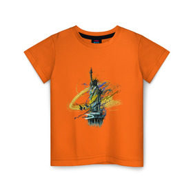 Детская футболка хлопок с принтом Статуя свободы принт в Белгороде, 100% хлопок | круглый вырез горловины, полуприлегающий силуэт, длина до линии бедер | france | paris | париж | свобода | статуя свободы | франция