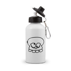 Бутылка спортивная с принтом Crazy_Skull в Белгороде, металл | емкость — 500 мл, в комплекте две пластиковые крышки и карабин для крепления | скелет