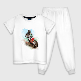 Детская пижама хлопок с принтом MOTO X в Белгороде, 100% хлопок |  брюки и футболка прямого кроя, без карманов, на брюках мягкая резинка на поясе и по низу штанин
 | байкеры | для байкеров | для мотоциклистов | мото | мото кросс | мотокросс | мотоциклы