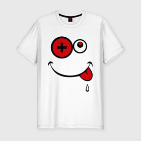 Мужская футболка премиум с принтом Смайл Юми (2) в Белгороде, 92% хлопок, 8% лайкра | приталенный силуэт, круглый вырез ворота, длина до линии бедра, короткий рукав | smile | позитив | рожица | смайлик | юми