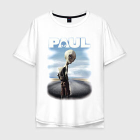 Мужская футболка хлопок Oversize с принтом Пол: Секретный материальчик в Белгороде, 100% хлопок | свободный крой, круглый ворот, “спинка” длиннее передней части | paul | секретный инопланетянин