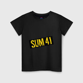 Детская футболка хлопок с принтом Панк-группа Sum-41 в Белгороде, 100% хлопок | круглый вырез горловины, полуприлегающий силуэт, длина до линии бедер | punk | rock | sum 41 | логотип | музыка | панк | рок | рок группы | рок музыка