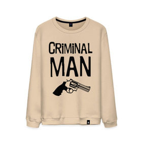 Мужской свитшот хлопок с принтом Criminal man в Белгороде, 100% хлопок |  | бандит | бандиты | валера | для пацанов | криминал | пацанские | пацаны | пистолет | револьвер