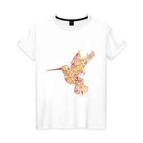 Женская футболка хлопок с принтом Калибри в Белгороде, 100% хлопок | прямой крой, круглый вырез горловины, длина до линии бедер, слегка спущенное плечо | крылья