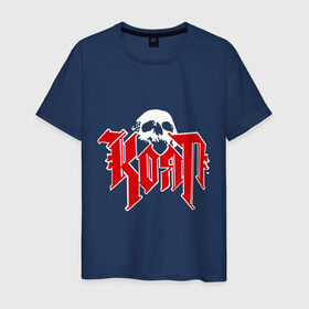 Мужская футболка хлопок с принтом Korn(2) в Белгороде, 100% хлопок | прямой крой, круглый вырез горловины, длина до линии бедер, слегка спущенное плечо. | korn | metal | группы | корн | логотип | метал | музыка | рок группы | рок музыка